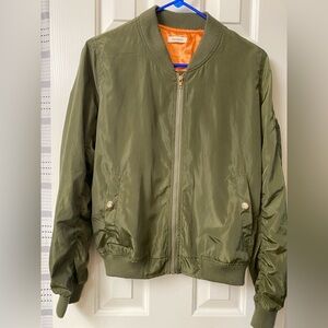 Parvenue Green Army Style Bomber Jacket Size Medium